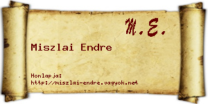 Miszlai Endre névjegykártya