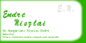 endre miszlai business card